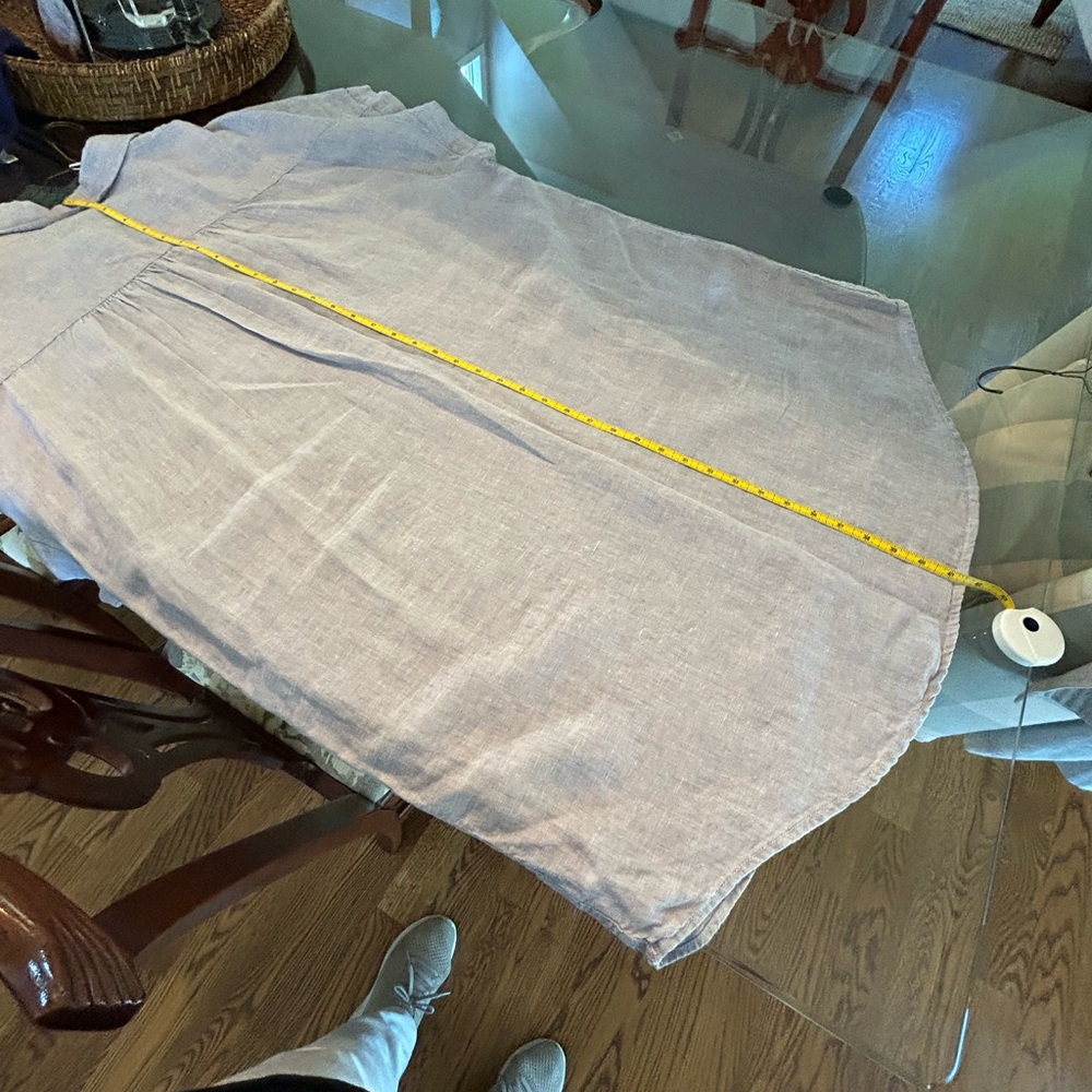 Tahari pale Blue 100% linen dress - Picture 3 of 4